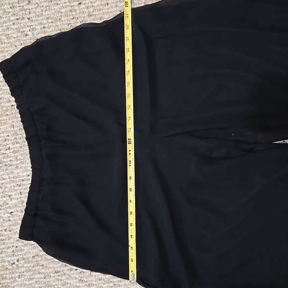 Chic Black Wide-Leg Pants With Sheer Outer Layer - Picture 7 of 15